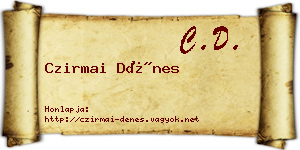 Czirmai Dénes névjegykártya