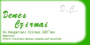 denes czirmai business card
